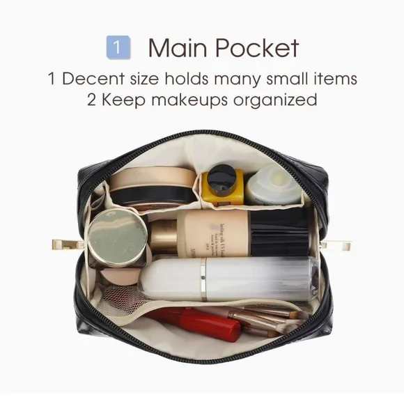 Faux Croc Vegan Leather Makeup Case - Picture 4 of 10